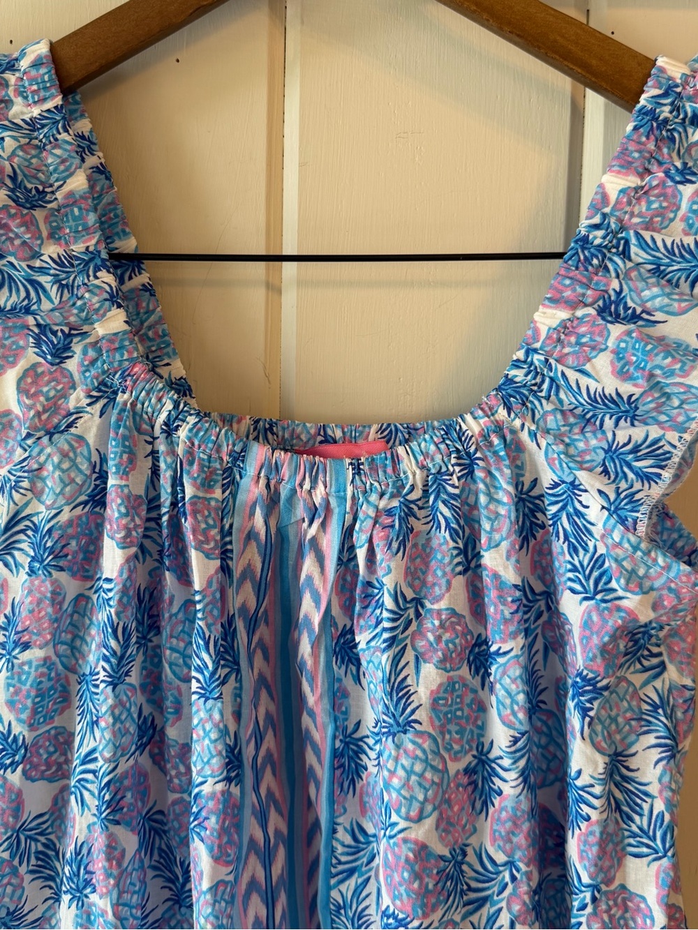 NWOT Simply Southern Blue and Pink Pineapple Print Tiered Sundress, Size Small - Picture 2 of 7